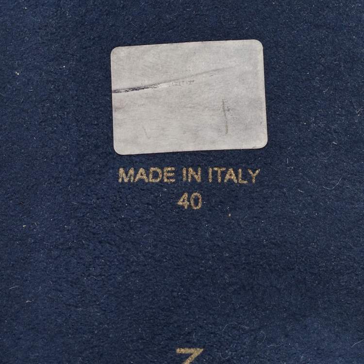 Pre Owned Louis Vuitton Navy Blue Velvet Dreamy Slippers Size 40