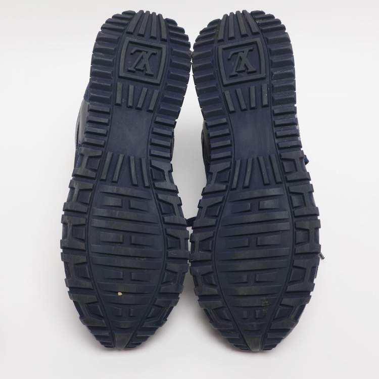 مملوكة مسبقًا Louis Vuitton Blue Suede And Leather Run Away Low Top Sneakers Size 39.5