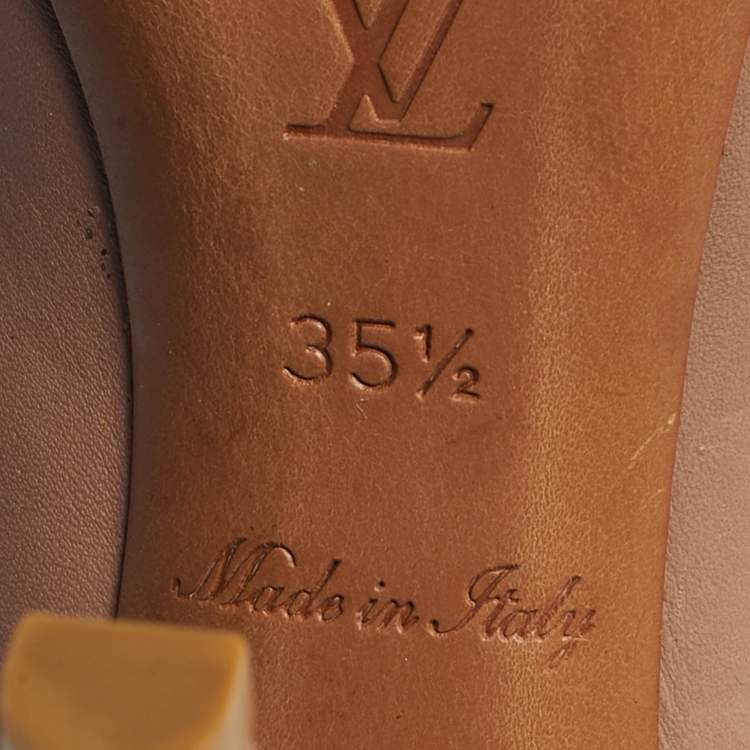 Pre Owned Louis Vuitton Beige Leather Oh Really! Peep Toe Pumps 35.5