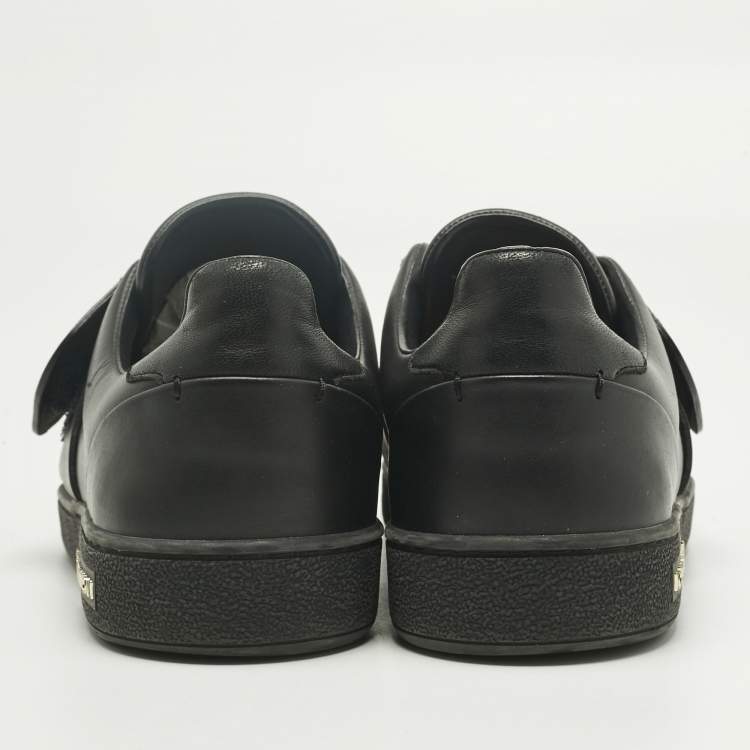 Pre Owned Louis Vuitton Black Leather Frontrow Low Top Sneakers Size 36.5