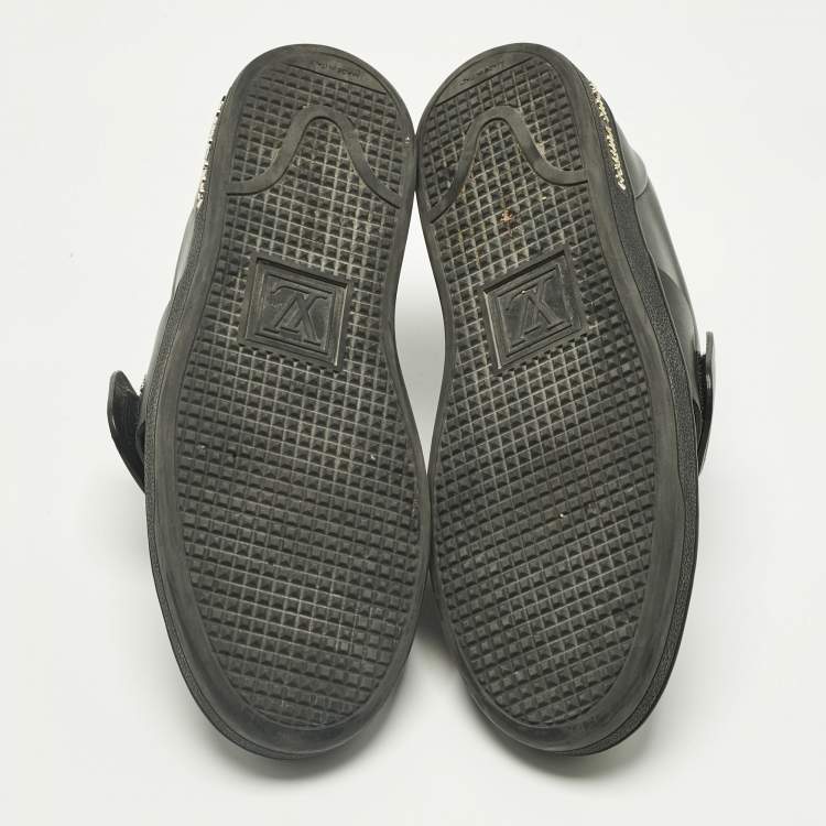 Pre Owned Louis Vuitton Black Leather Frontrow Low Top Sneakers Size 36.5