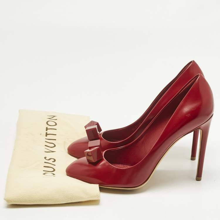 Pre Owned Louis Vuitton Red Leather Dice Pumps Size 40