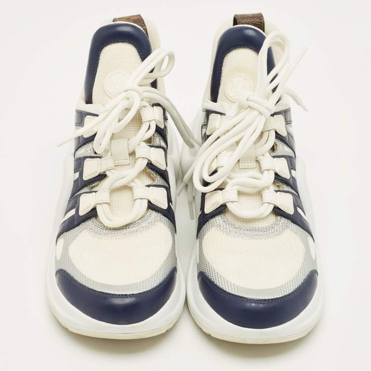 مملوكة مسبقًا Louis Vuitton Multicolor Leather and Mesh Archlight Lace Up Sneakers Size 37.5