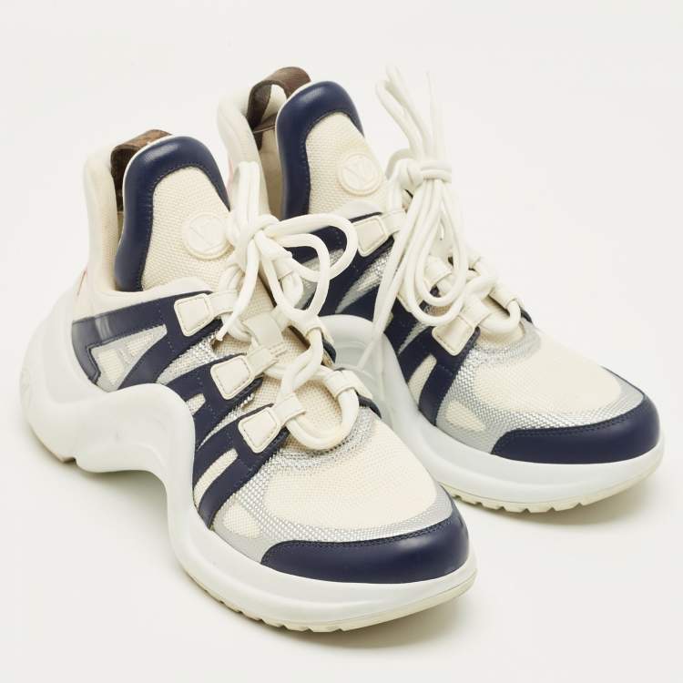 مملوكة مسبقًا Louis Vuitton Multicolor Leather and Mesh Archlight Lace Up Sneakers Size 37.5
