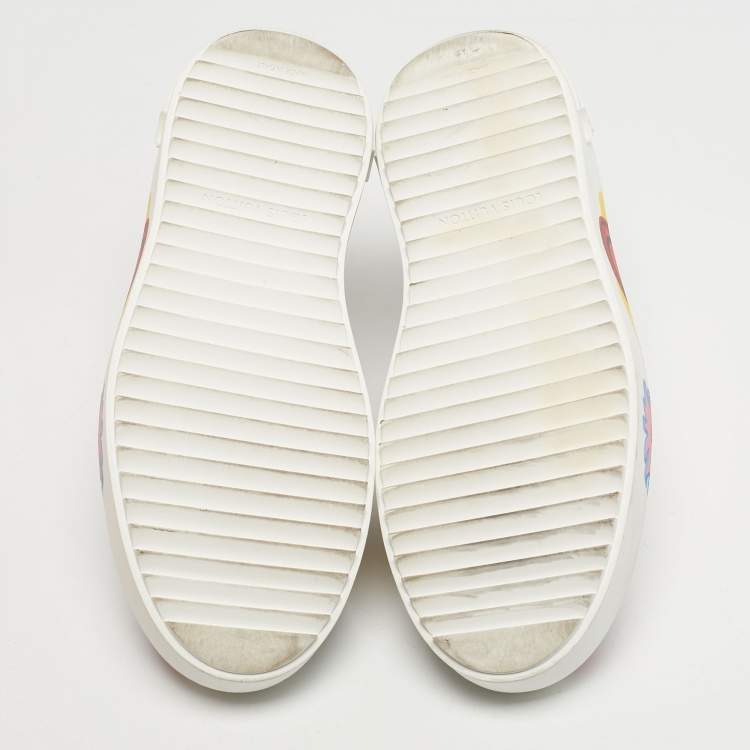 Pre Owned Louis Vuitton x Yayoi Kusama White Leather Time Out Sneakers Size 38