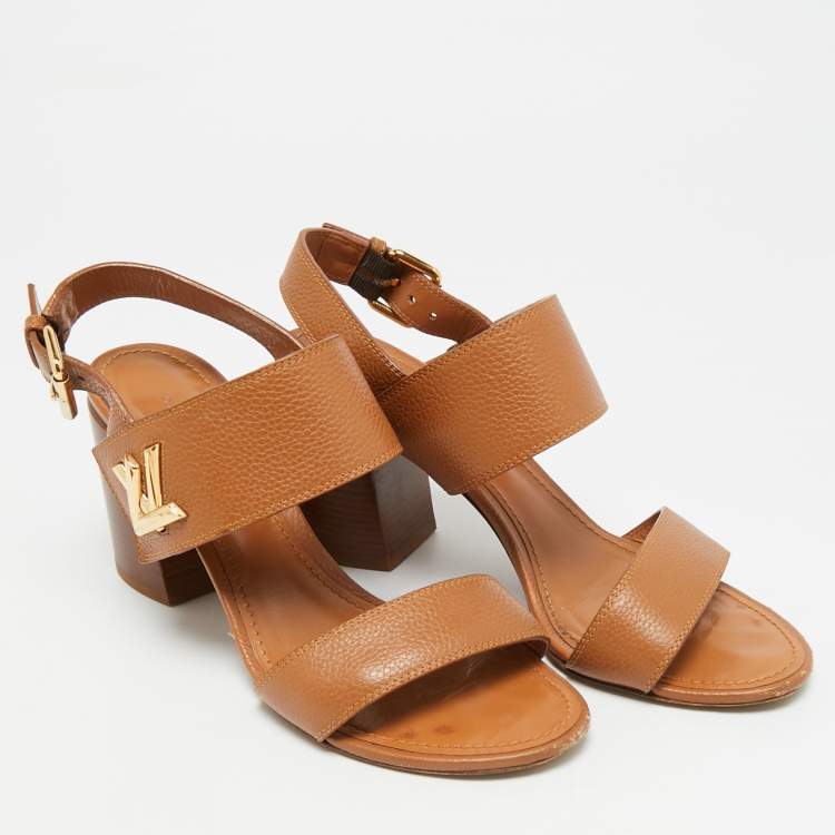 مملوكة مسبقًا Louis Vuitton Brown Leather Horizon Ankle Strap Sandals Size 39