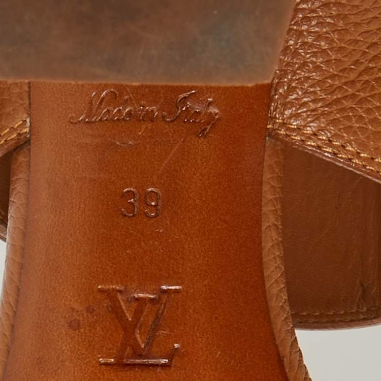 مملوكة مسبقًا Louis Vuitton Brown Leather Horizon Ankle Strap Sandals Size 39