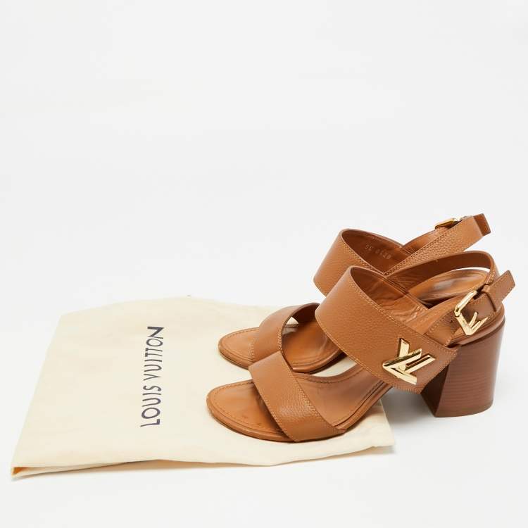 مملوكة مسبقًا Louis Vuitton Brown Leather Horizon Ankle Strap Sandals Size 39