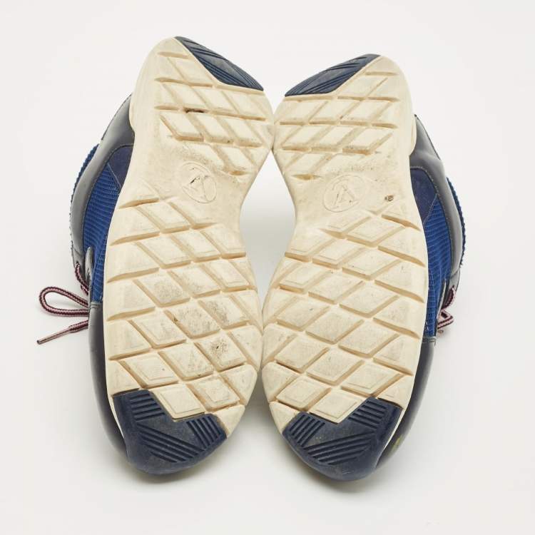 مملوكة مسبقًا Louis Vuitton Run Away Size 39 Blue/Black Leather and Monogram Mesh Low Top Sneakers