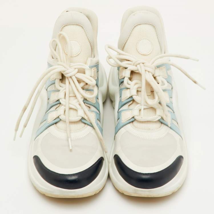 Pre Owned Louis Vuitton Archlight Size 40 Multicolor Fabric and Leather Lace Up Sneakers