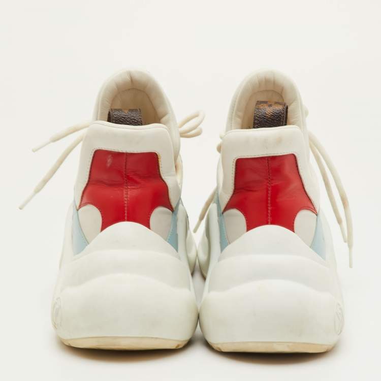 Pre Owned Louis Vuitton Archlight Size 40 Multicolor Fabric and Leather Lace Up Sneakers