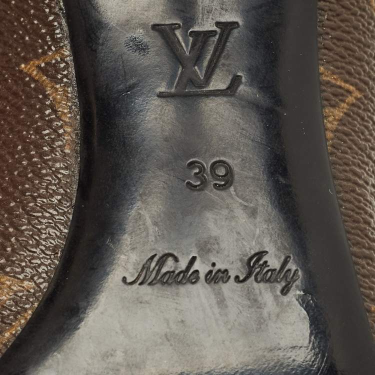 Pre Owned Louis Vuitton Size 39 Brown/Black Monogram Canvas and Leather Eldorado Pumps