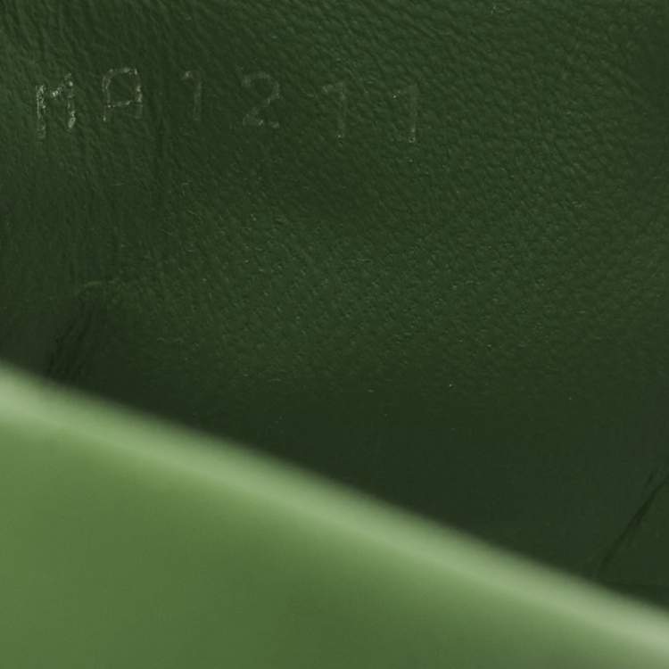 Pre Owned Louis Vuitton Sunset Size 37 Green Leather Flat Sandals