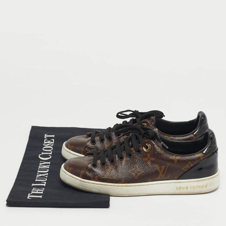 مملوكة مسبقًا Louis Vuitton Frontrow Size 36 Brown/Black Coated Canvas and Patent Leather Low Top Sneakers