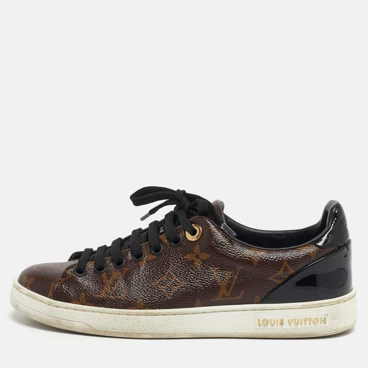 مملوكة مسبقًا Louis Vuitton Frontrow Size 36 Brown/Black Coated Canvas and Patent Leather Low Top Sneakers