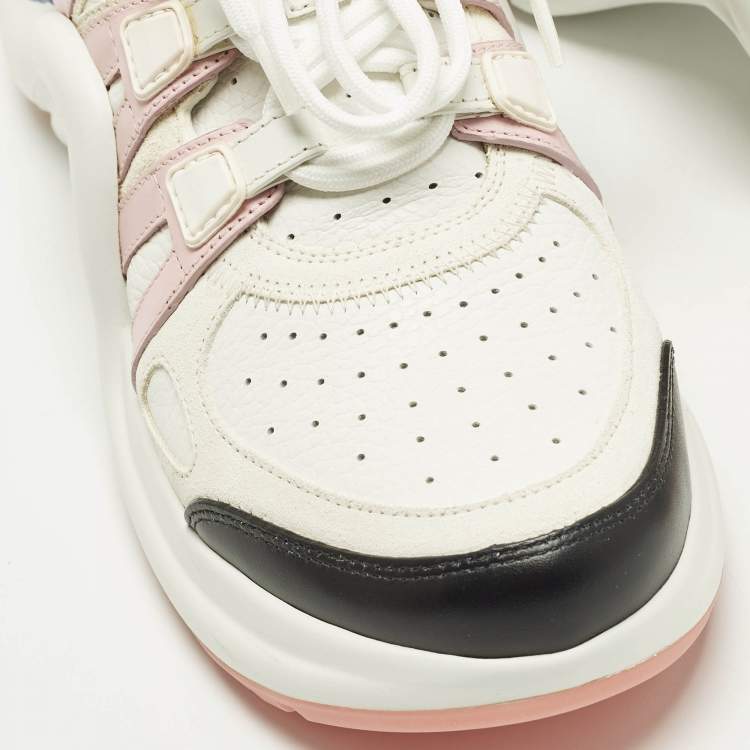 Pre Owned Louis Vuitton LV Archlight Size 38.5 Multicolor Leather and Suede Low Top Sneakers