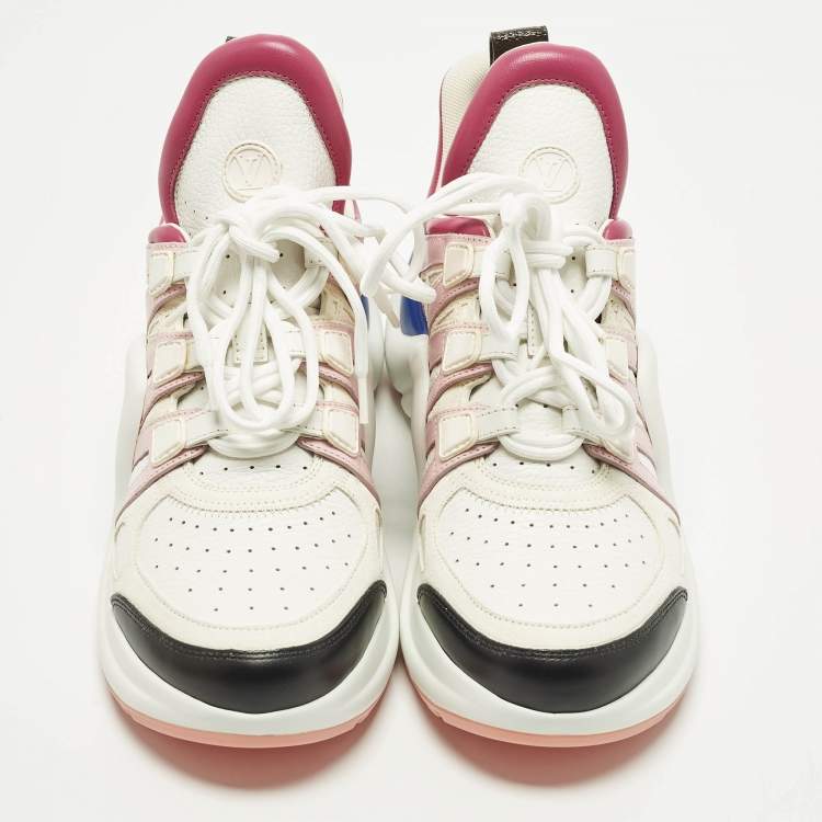 Pre Owned Louis Vuitton LV Archlight Size 38.5 Multicolor Leather and Suede Low Top Sneakers