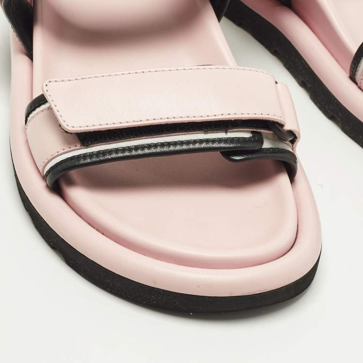 Pre Owned Louis Vuitton Pool Pillow Size 37 Pink Leather Flat Sandals