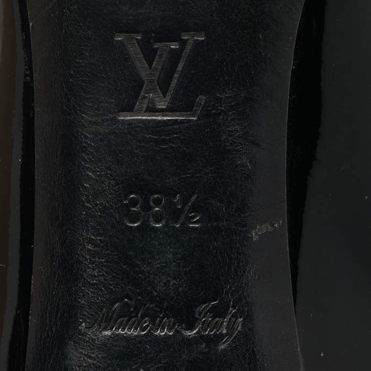 Pre Owned Louis Vuitton Fiance Size 38.5 Black Patent Leather Pumps