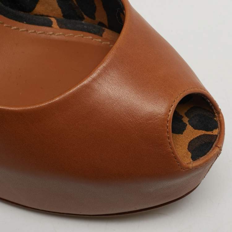 مملوكة مسبقًا Louis Vuitton Oh Really! Size 39 Brown Leather Platform Pumps