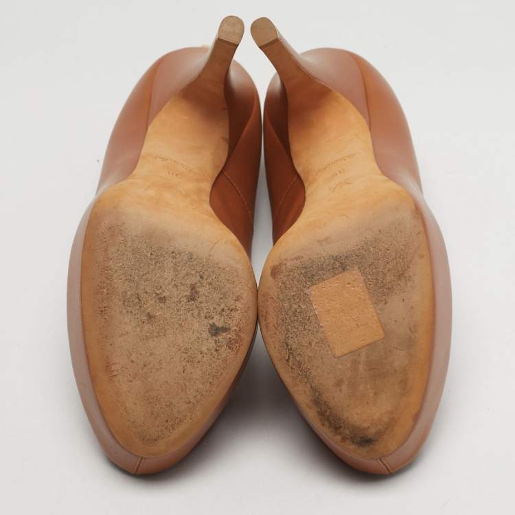مملوكة مسبقًا Louis Vuitton Oh Really! Size 39 Brown Leather Platform Pumps