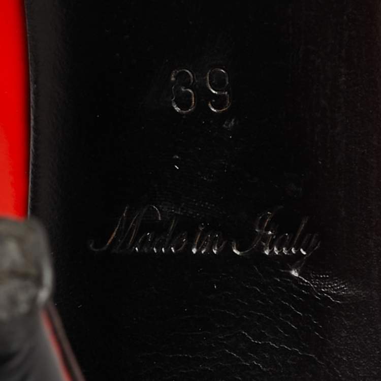 Pre Owned Louis Vuitton Savanna Stephen Sprouse Size 39 Orange Patent Leather Pumps