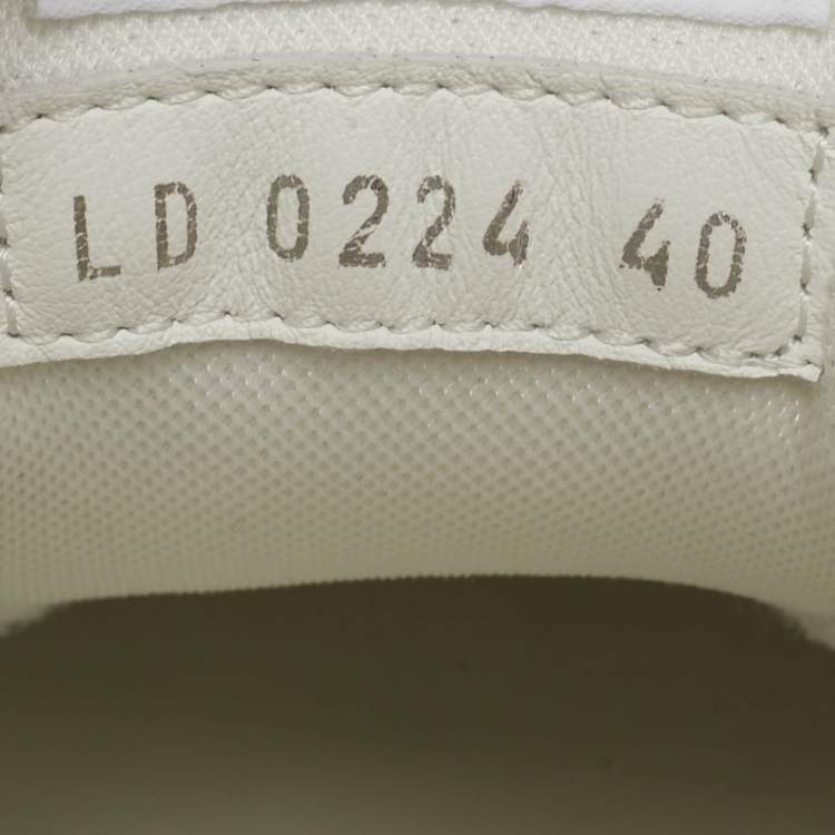 Pre Owned Louis Vuitton Stadium Size 40 White Leather and Suede Lace Up Sneakers