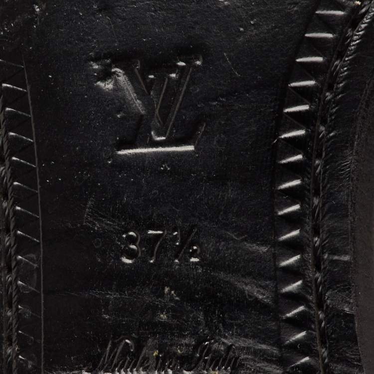 مملوكة مسبقًا Louis Vuitton Size 37.5 Navy Blue Monogram Leather Knee Length Boots