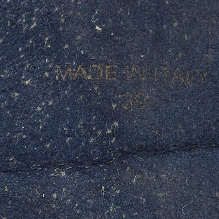 Pre Owned Louis Vuitton Dreamy Size 39 Navy Blue Wool Flats