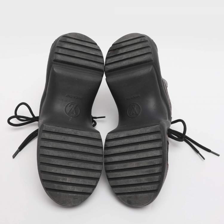 Pre Owned Louis Vuitton Archlight Size 37 Black/Brown Leather and Monogram Canvas Low Top Sneakers