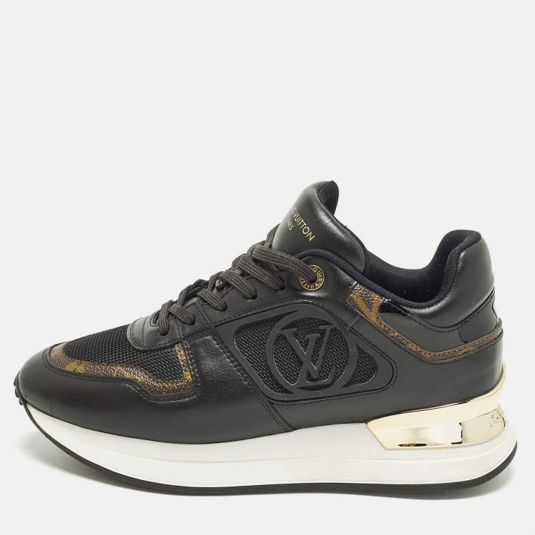 مملوكة مسبقًا Louis Vuitton Run Away Size 37 Black/Brown Leather and Mesh Low Top Sneakers