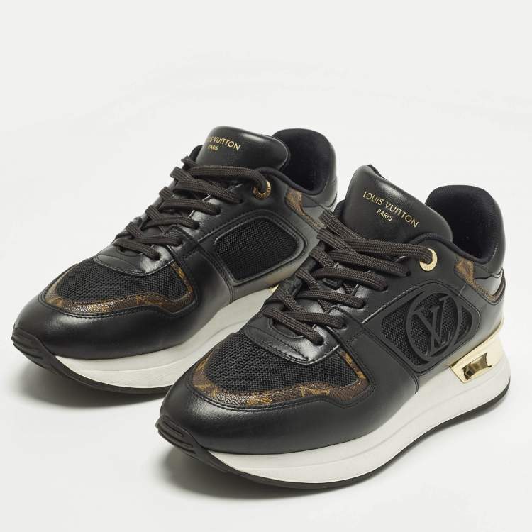 مملوكة مسبقًا Louis Vuitton Run Away Size 37 Black/Brown Leather and Mesh Low Top Sneakers