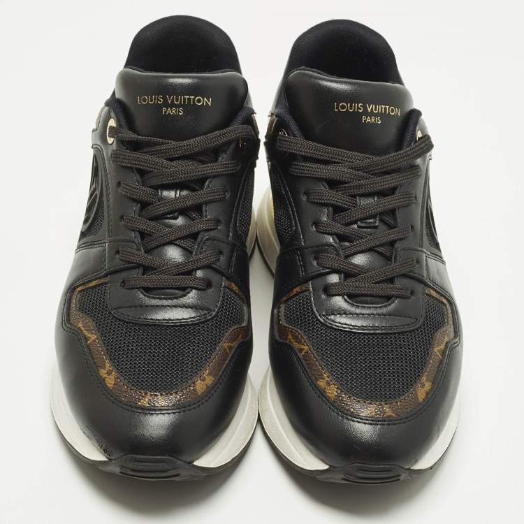 مملوكة مسبقًا Louis Vuitton Run Away Size 37 Black/Brown Leather and Mesh Low Top Sneakers