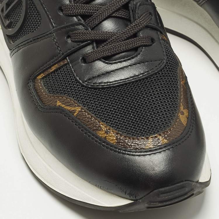 مملوكة مسبقًا Louis Vuitton Run Away Size 37 Black/Brown Leather and Mesh Low Top Sneakers