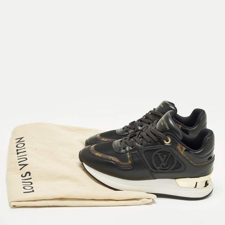 مملوكة مسبقًا Louis Vuitton Run Away Size 37 Black/Brown Leather and Mesh Low Top Sneakers