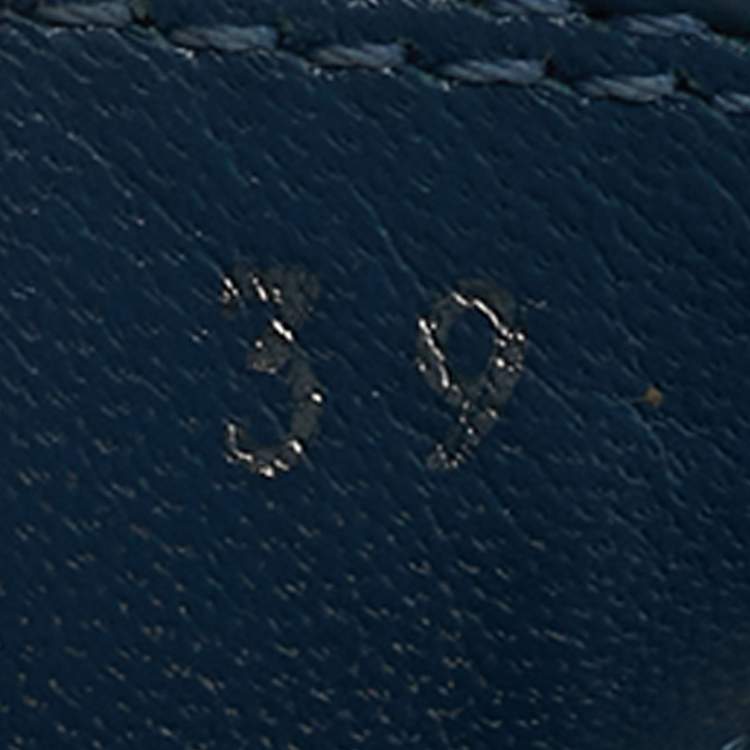 Pre Owned Louis Vuitton Starboard Size 39 Blue Denim and Leather Wedge Sandals