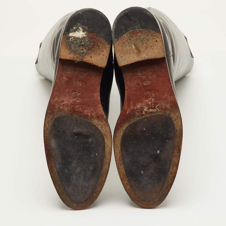 مملوكة مسبقًا Louis Vuitton Heritage Size 40.5 Black Leather Knee Length Boots