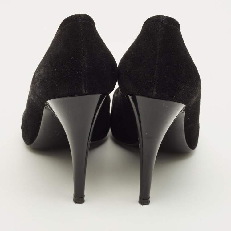 Pre Owned Louis Vuitton Stephen Sprouse Size 38 Black Suede Pumps