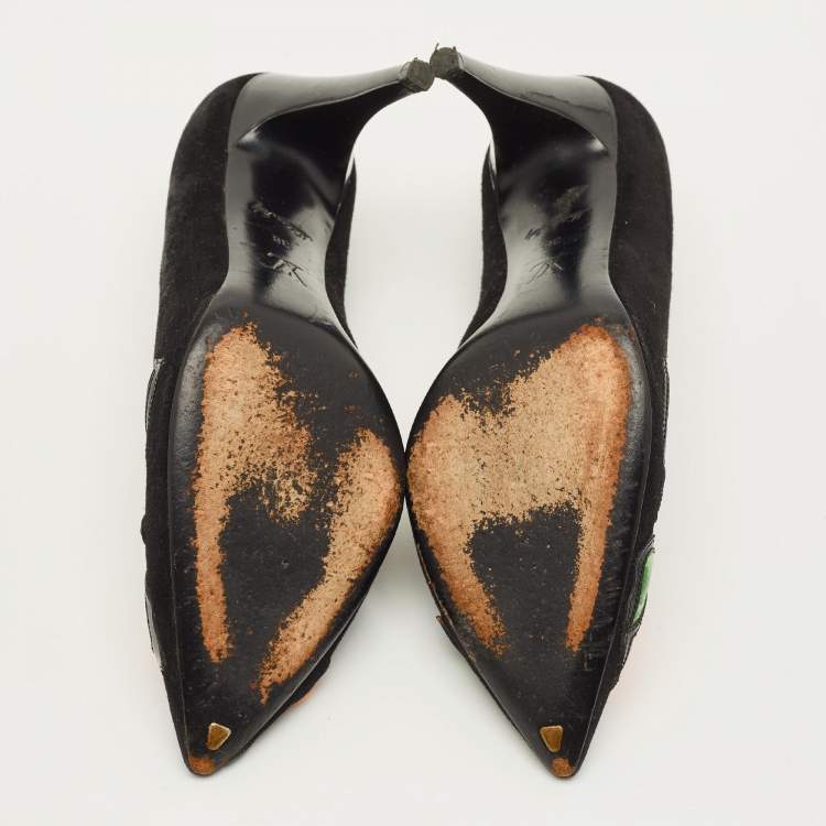 Pre Owned Louis Vuitton Stephen Sprouse Size 38 Black Suede Pumps