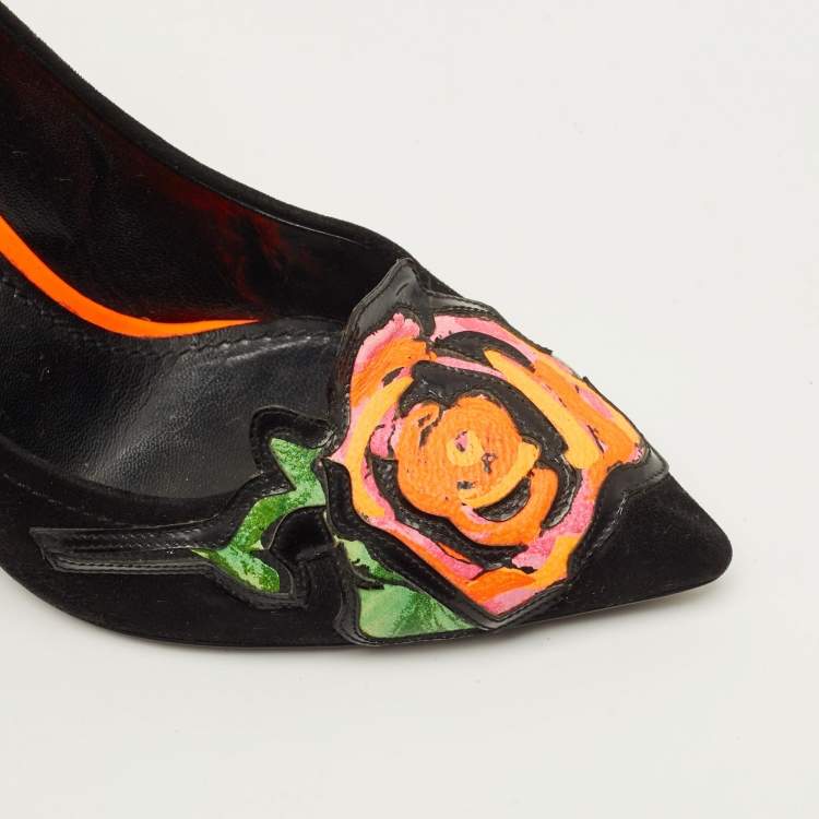 Pre Owned Louis Vuitton Stephen Sprouse Size 38 Black Suede Pumps