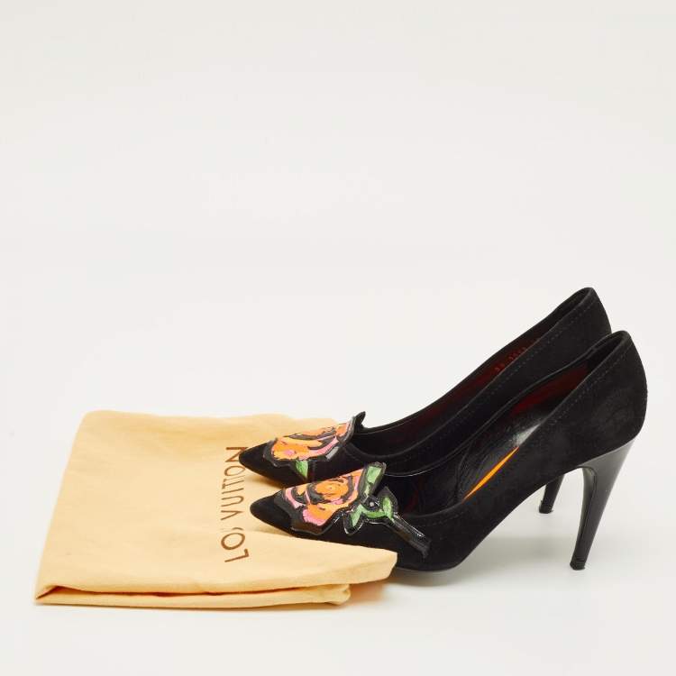 Pre Owned Louis Vuitton Stephen Sprouse Size 38 Black Suede Pumps