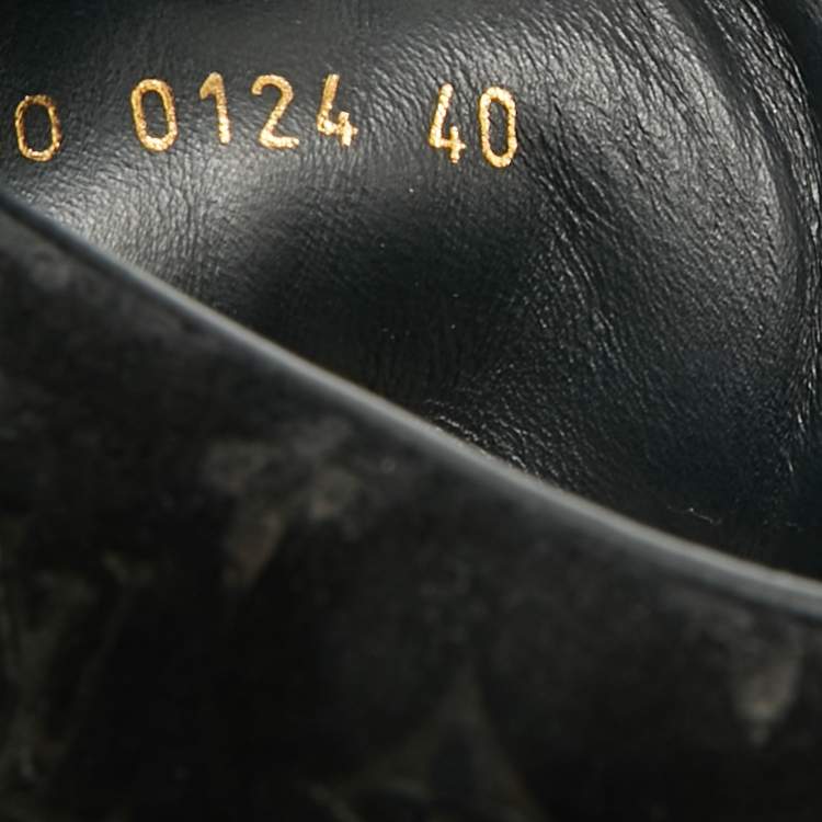 Pre Owned Louis Vuitton Cliff Size 40 Black Monogram Suede and Nubuck Leather Wedge Sneakers