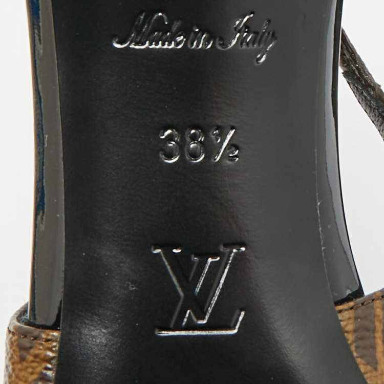 Pre Owned Louis Vuitton Chérie Size 38.5 Monogram Canvas Slingback Pumps