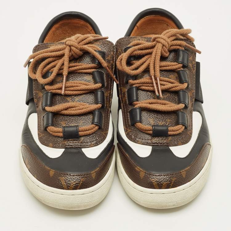 Pre Owned Louis Vuitton LV Trainer Size 37 Tricolor Monogram Canvas and Leather Low Top Sneakers