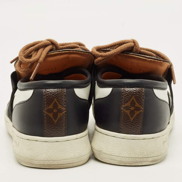Pre Owned Louis Vuitton LV Trainer Size 37 Tricolor Monogram Canvas and Leather Low Top Sneakers