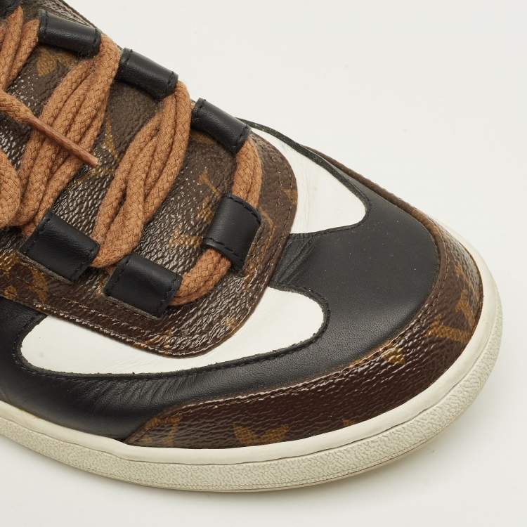 Pre Owned Louis Vuitton LV Trainer Size 37 Tricolor Monogram Canvas and Leather Low Top Sneakers