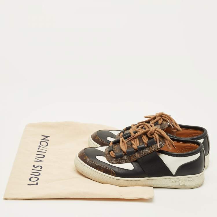 Pre Owned Louis Vuitton LV Trainer Size 37 Tricolor Monogram Canvas and Leather Low Top Sneakers
