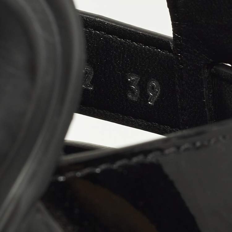 Pre Owned Louis Vuitton Size  39 Black Patent Leather SS Open Toe Casual Sandals 