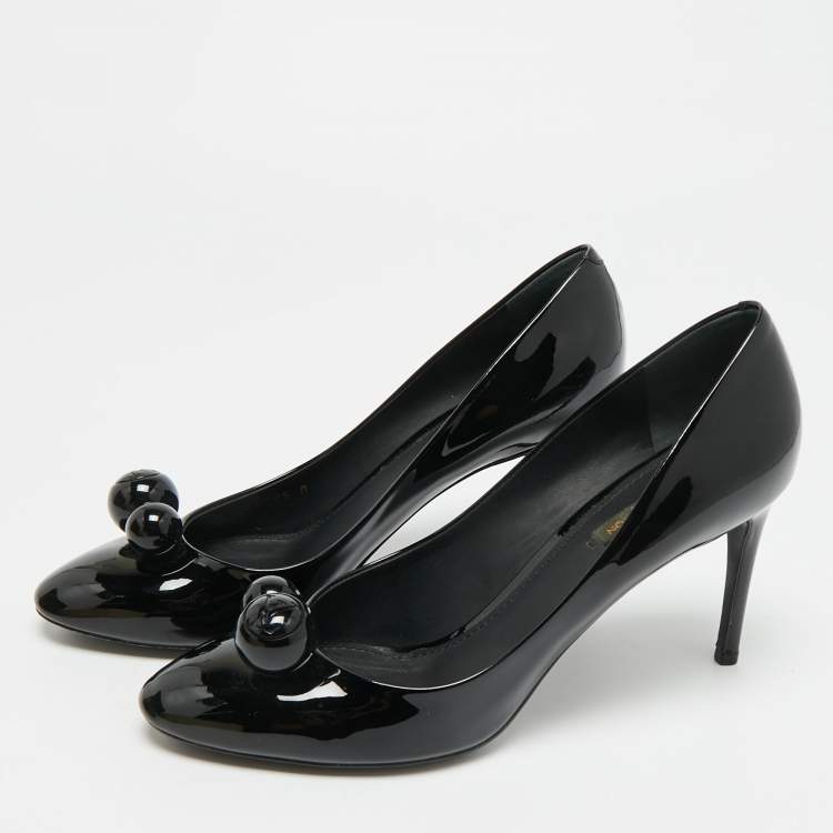 Pre Owned Louis Vuitton Size 40 Black Patent Leather Betty Pumps 