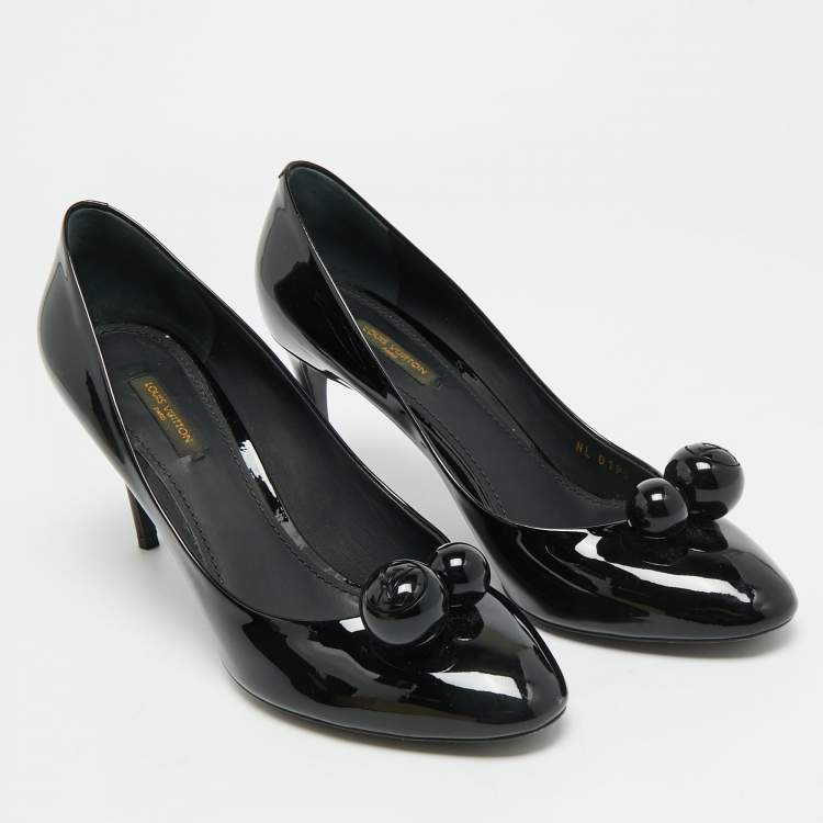 Pre Owned Louis Vuitton Size 40 Black Patent Leather Betty Pumps 